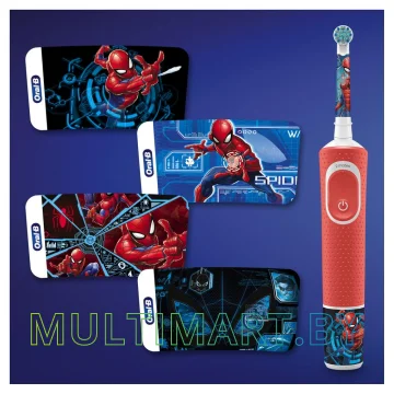 Электрическая зубная щетка Oral-B Kids Spiderman D100.413.2K картинка 5